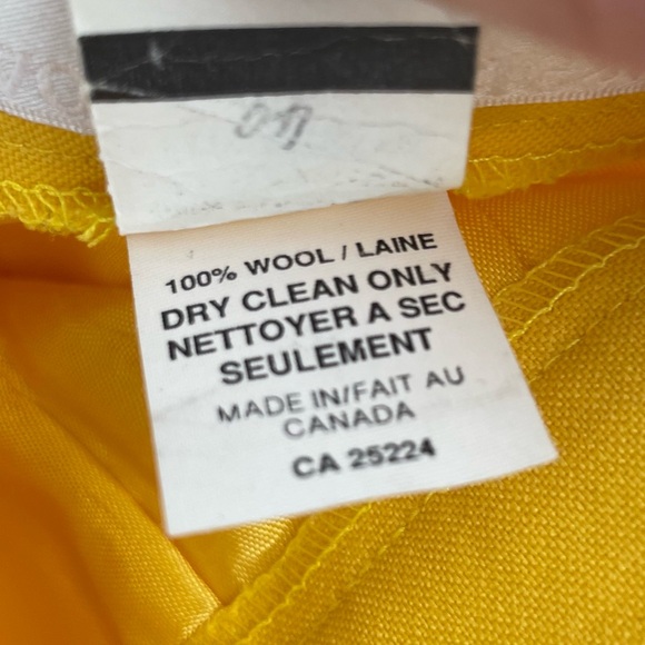 Vintage Lightweight Wool Pencil Skirt Sunny Yellow Devanshire Cream size 10 - Picture 7 of 10